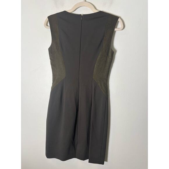 Antonio Melani Brownish Gray Sleeveless Mixed Media Knee Length Sheath Dress 0 - Picture 2 of 2